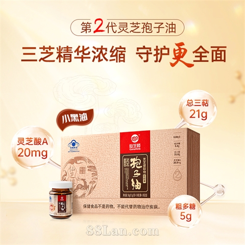 仙芝楼第二代灵芝孢子油软胶囊